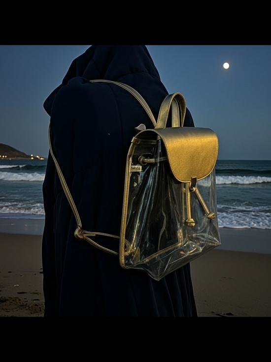 NWT Togogo Clear Gold Trim Women's Backpack - Picture 2 of 8